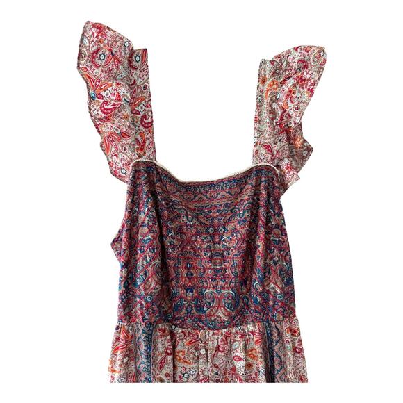 Haute Hippie flutter sleeve, tiered peasant-style maxi-dress size 14 - Picture 14 of 14